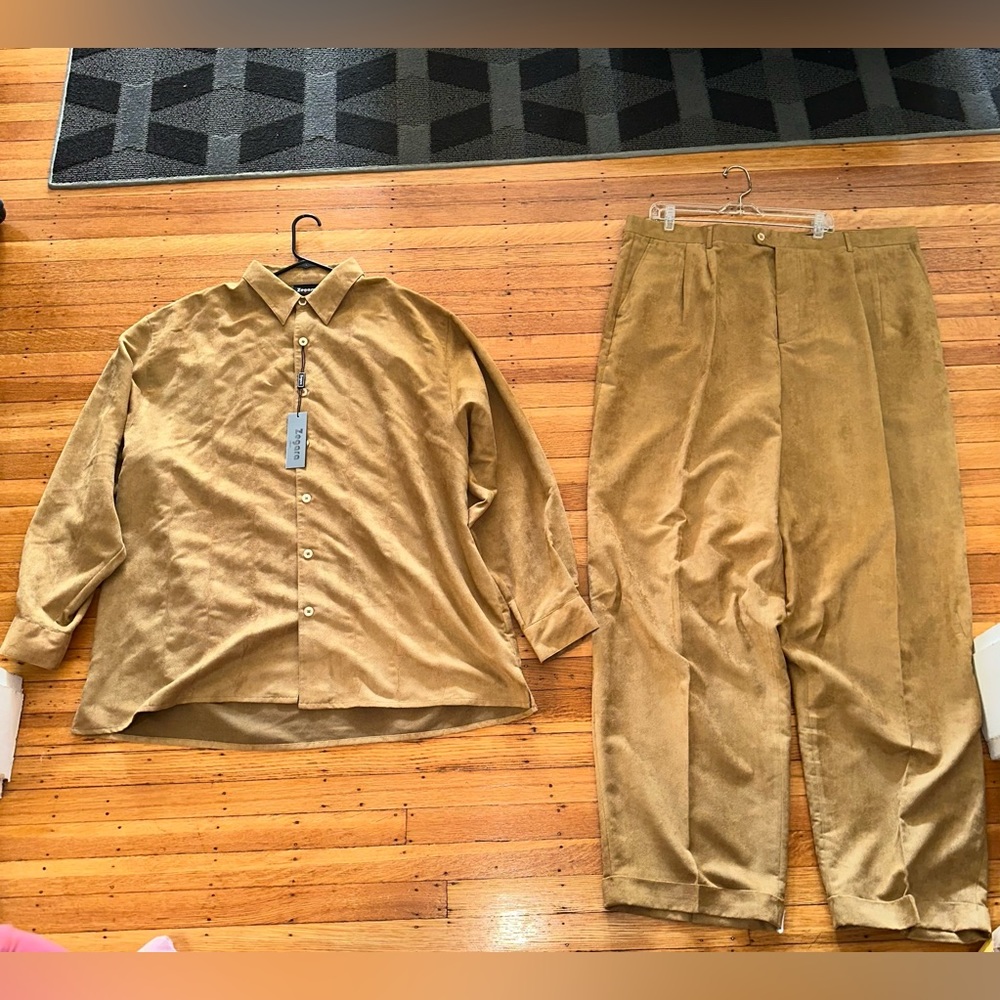 Khaki Casual Button Down Shirt with Long Sleeves